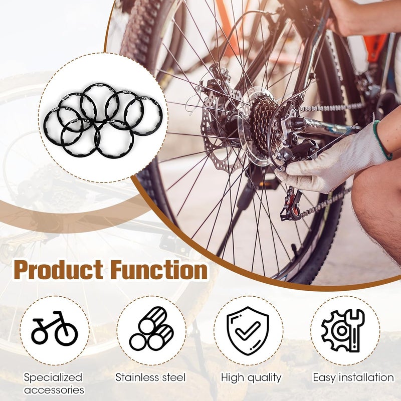 OMASUNB 7PC Bike Hub Spacer Washer Set for MTB & Road Bikes, 7-11S Bicycle Cassette Spacer, Aluminum MTB Flywheel Cassette Spacer with Various Sizes (1/1.5/2/1.85/2.18/2.35mm) - Image 5